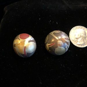 Vintage Sterling 925 80s abstract clip-ons